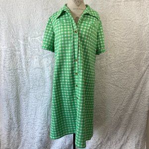 Vintage 60’s/70’s Mod Square Check Shift Dress Polyester